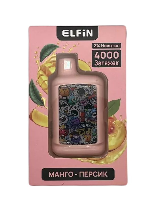 Одноразовая электронная сигарета Elfin Extra (4000) - Манго персик