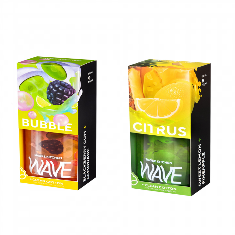Жидкость Smoke Kitchen Wave Free Nic - Bubble (Ежевика Цитрус Жвачка) 100 мл (0 мг)