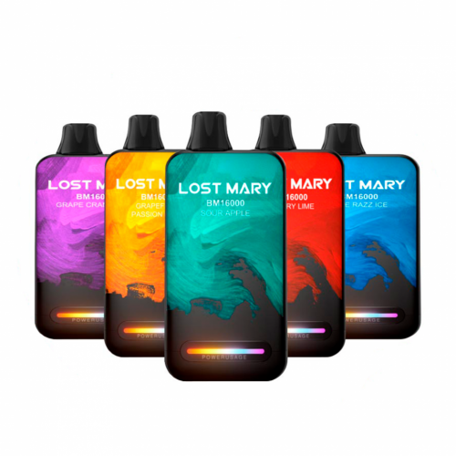 (МЦ) Одноразовая электронная сигарета Lost Mary BM 16000 - Голубика Малина Лед