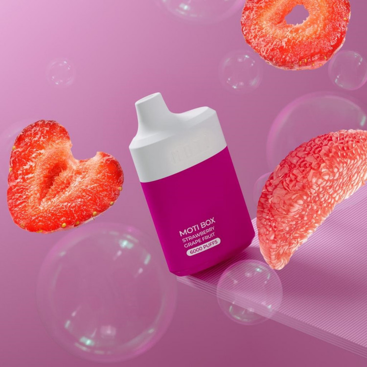 Одноразовая электронная сигарета Moti 6000 - Клубника, Грейпфрут