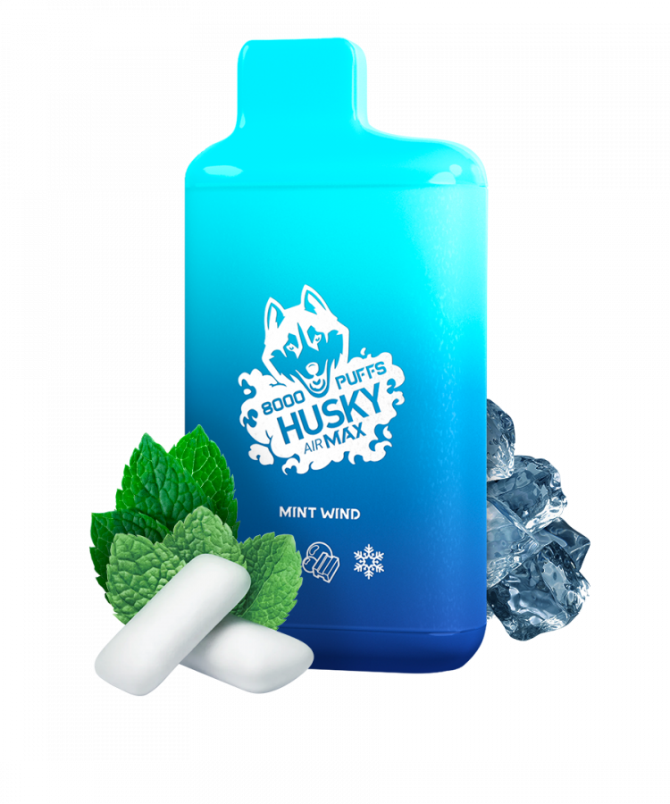 Одноразовая электронная сигарета Husky Air Max (8000) - MINT WIND (жвачка с лёгкой сладостью и терпкостью мяты)