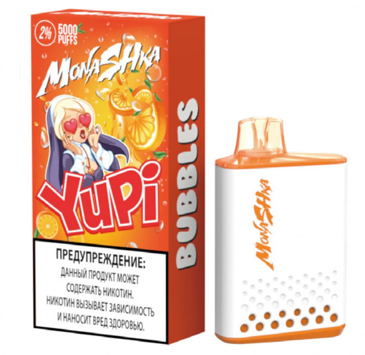 Одноразовая электронная сигарета MONASHKA 5000 - YUPI (Апельсиновый Лимонад)