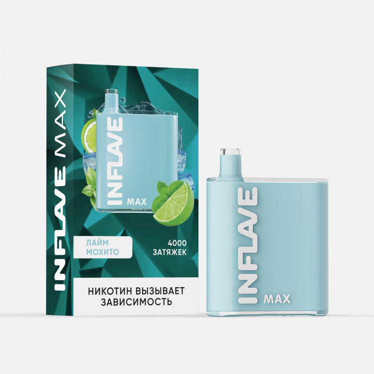 (М) Одноразовая электронная сигарета Inflave Max 4000 - Лайм мохито