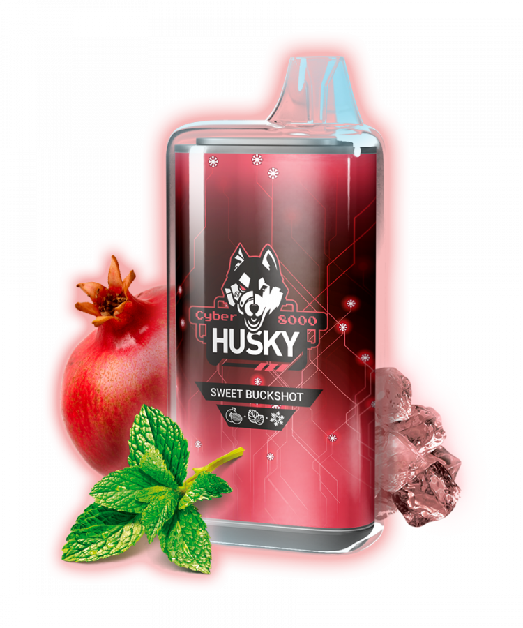 Одноразовая электронная сигарета Husky CYBER (8000) - SWEET BUCKSHOT (Гранат, Мята,  Лед)