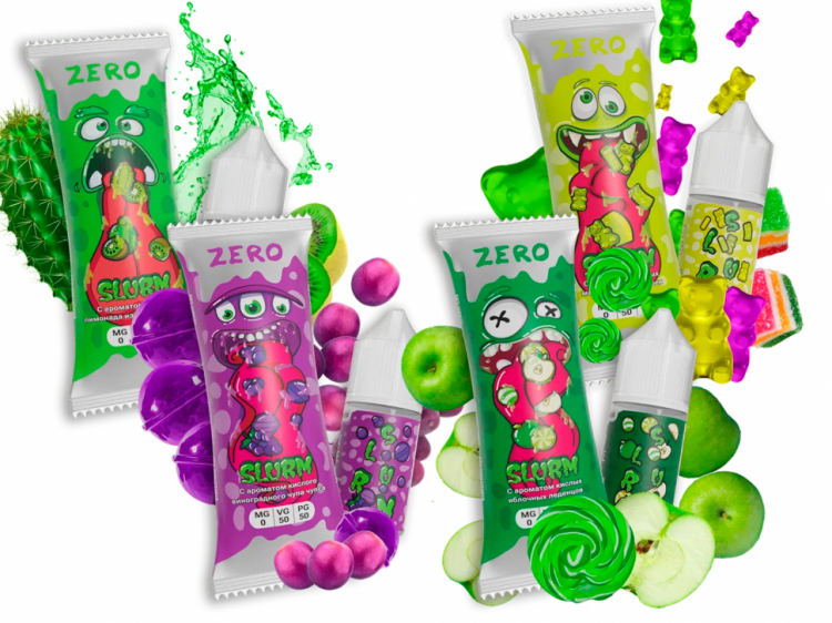 (М) Жидкость Slurm Zero -  Green Sour Soda (Лимонад из Киви и Кактуса) 58 мл (0 мг)