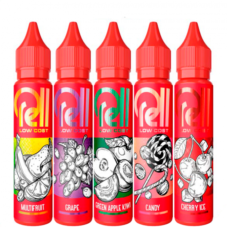 Жидкость Rell Red Low Cost Nic Free - Green apple kiwi (Зелёное яблоко, Киви) 28 мл (0 мг)
